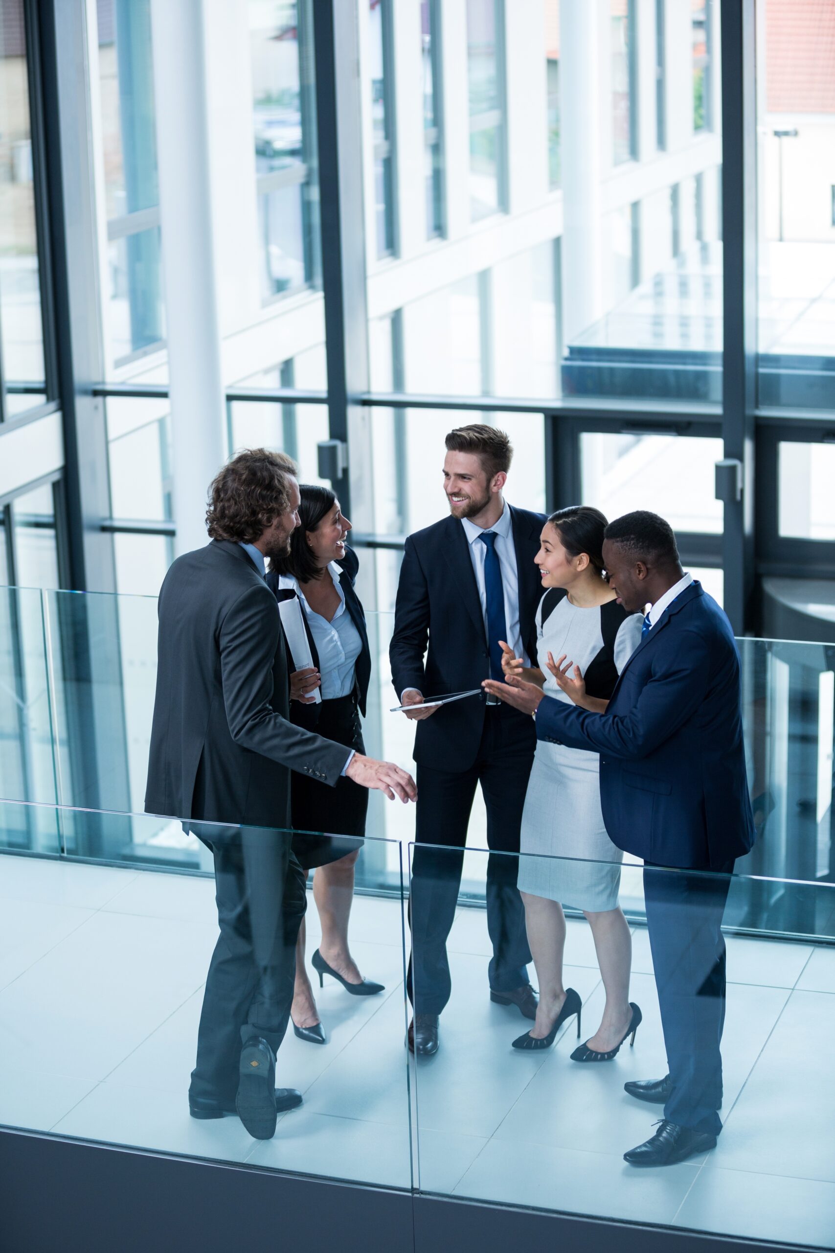 Businesspeople having a discussion in office